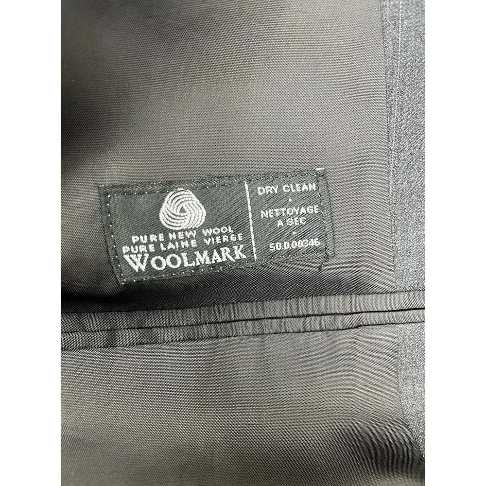 Lauren Ralph Lauren Men's Blazer 46L Charcoal Gray Chalk Stripe Sport Coat‎